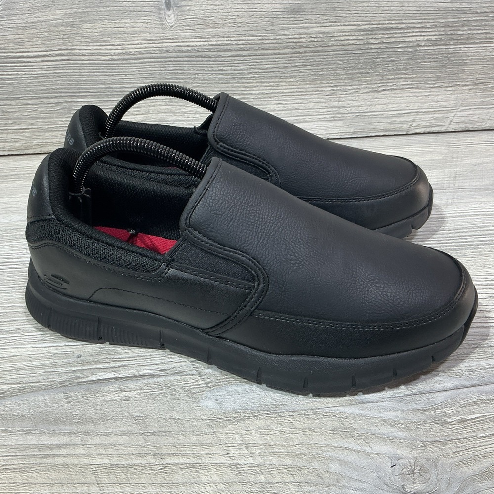 Skechers Memory Foam Slip Resistant Work Women's Black Slip On Shoes Size 10W